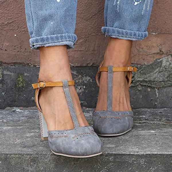 Dames Sandalen Blokhak Verstelbaar Enkelbandje Zomer Katoenen Hakschoenen Elegant Comfortabel Damesschoeisel | Sansoti