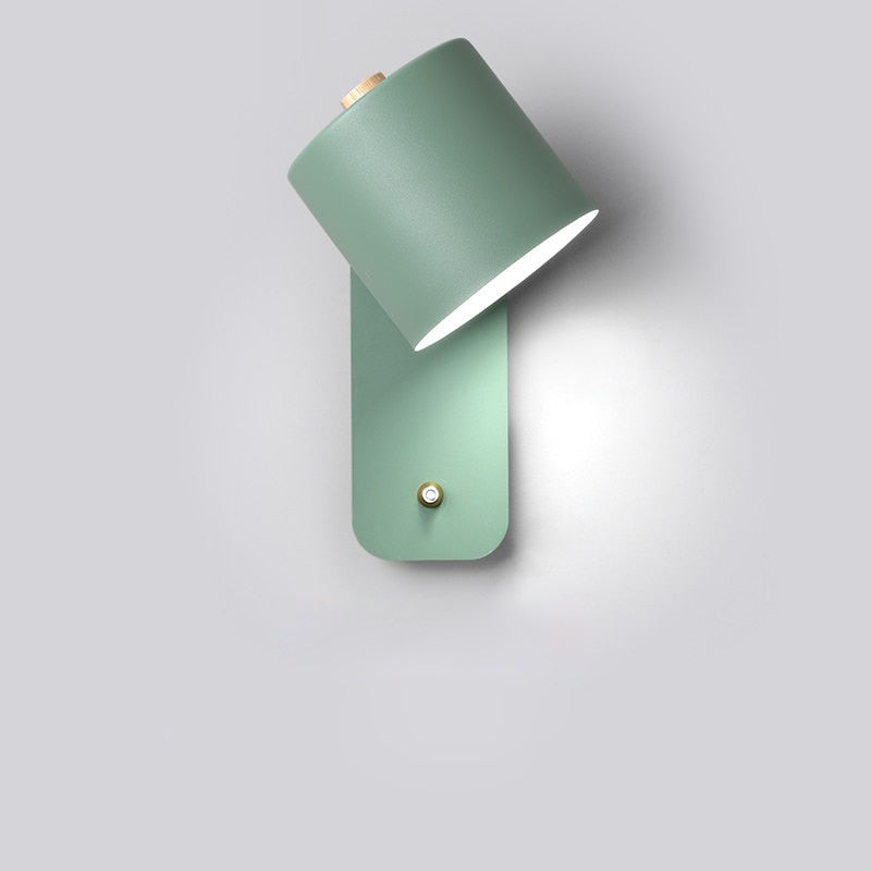 Wandleuchte Led Metall Drehbar Schalter Weiß Grau Grün Schlafzimmer Wohnzimmer Flur Modern | Restfield