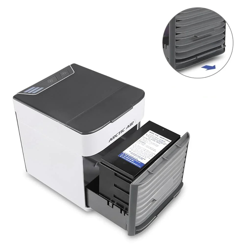 Persoonlijke Luchtkoeler USB Mini Airconditioner 3 Standen Verdamping Bevochtiger Nachtlampje Bureau Kantoor | Sansoti