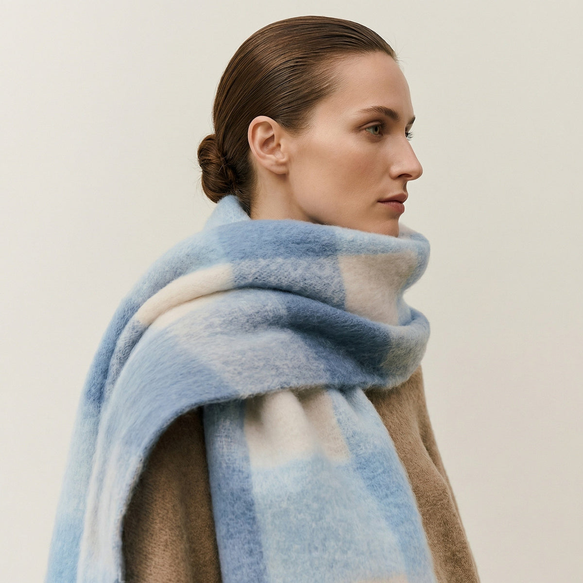 Gradient Winter Scarf Large Size Thickly Woven Warm Wrap with Fringes Soft Scarf for Women 7 Colors | Sansoti