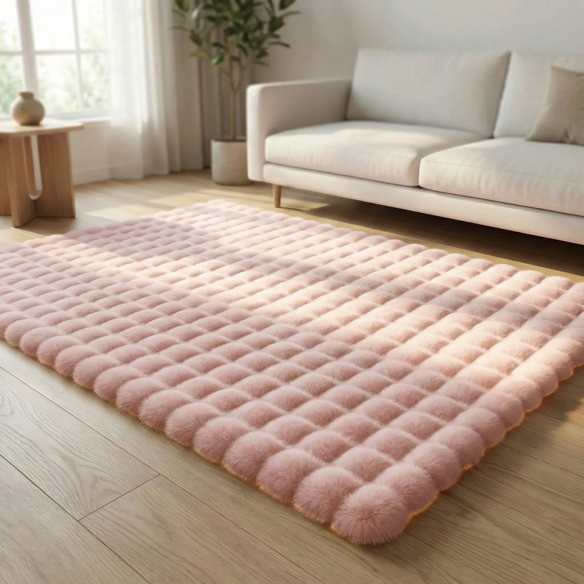 High-Pile Area Rug with Cloud Pattern and Integrated Foam, Non-Slip Backing for Modern Living Room and Bedroom | Sansoti
