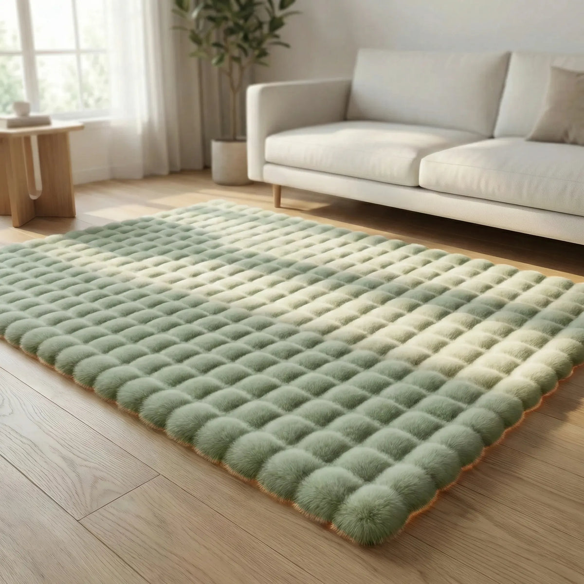 High-Pile Area Rug with Cloud Pattern and Integrated Foam, Non-Slip Backing for Modern Living Room and Bedroom | Sansoti