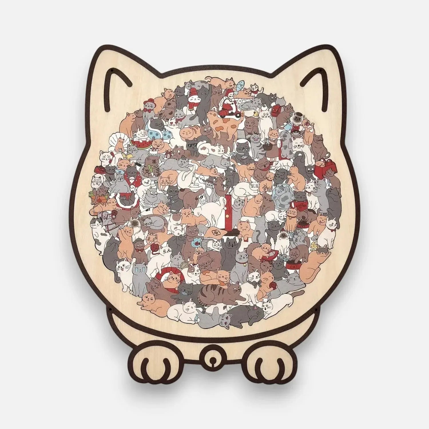 Houten Kattenpuzzel 135 Stukjes – Mooi Decoratief Legpuzzel voor Ontspanning en Interieur | Sansoti
