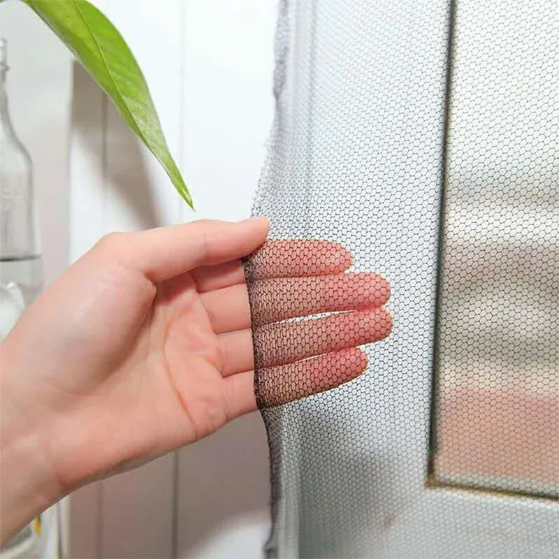 Raamhor met Klittenband – Insectenhor voor Ramen en Deuren – Zwart en Wit – Wasbaar en Herbruikbaar | Sansoti