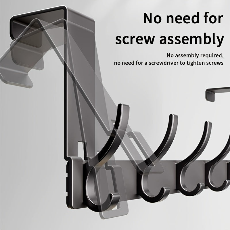 Deurkapstok Aluminium 39cm Zwart Over Deur Kapstok Jassen Handdoeken Kapstokhaak Zonder Boren Ruimtebesparend Organizer | Sansoti