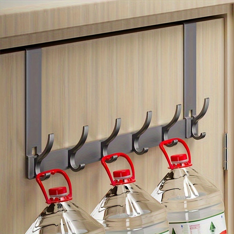 Deurkapstok Aluminium 39cm Zwart Over Deur Kapstok Jassen Handdoeken Kapstokhaak Zonder Boren Ruimtebesparend Organizer | Sansoti