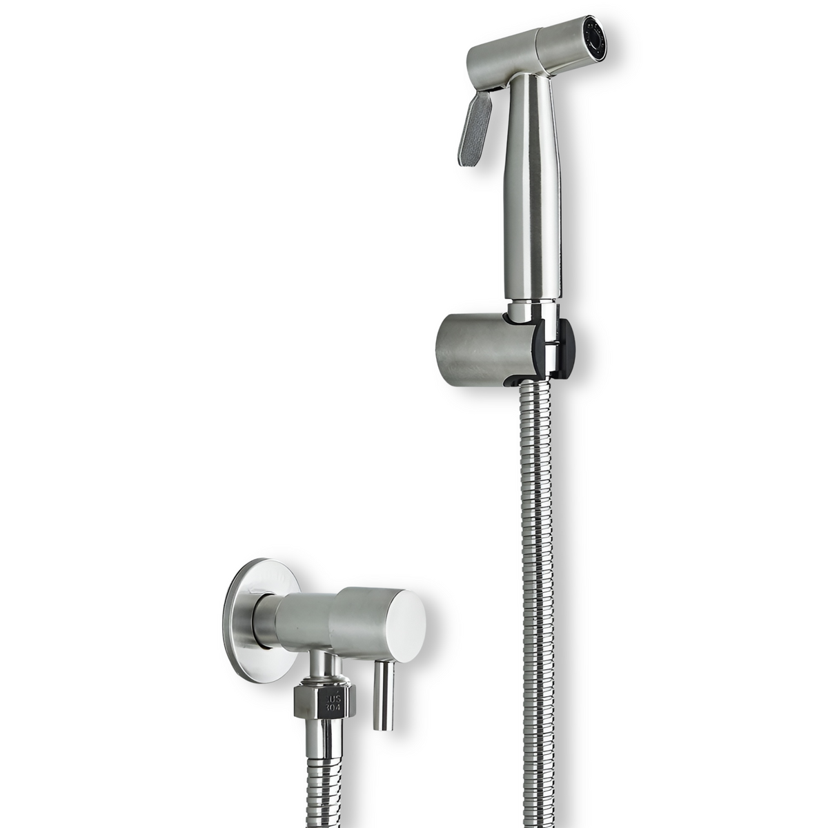 Roestvrijstalen Bidet Sproeikop met Wandhouder Hygienisch Toiletsproeier Duurzaam voor Badkamer en Toilet | Sansoti