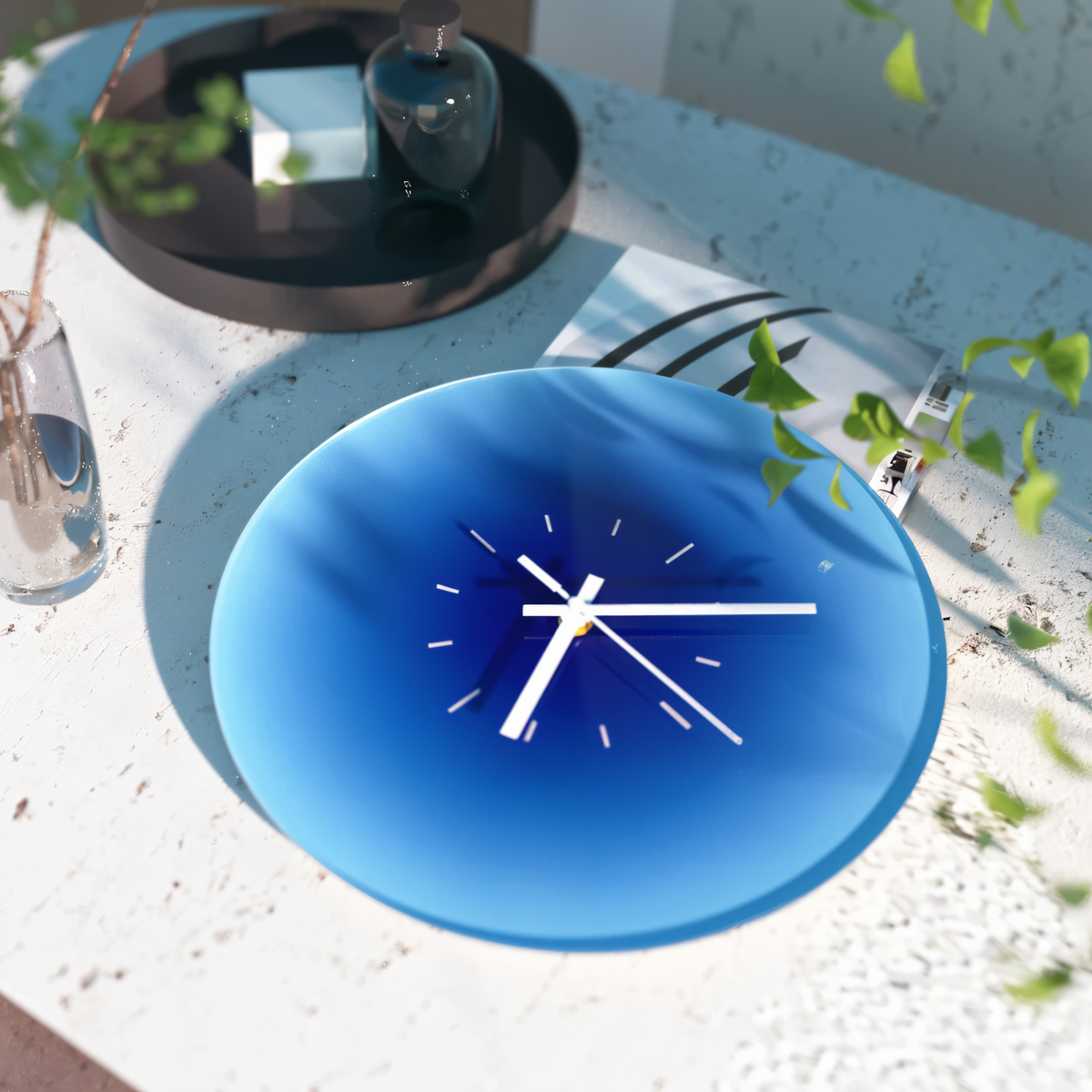 Glazen Wandklok Rond Stil Mechanisme Kleurverloop Design 30cm 35cm Woonkamer Kantoor Kinderkamer Decoratief | Sansoti