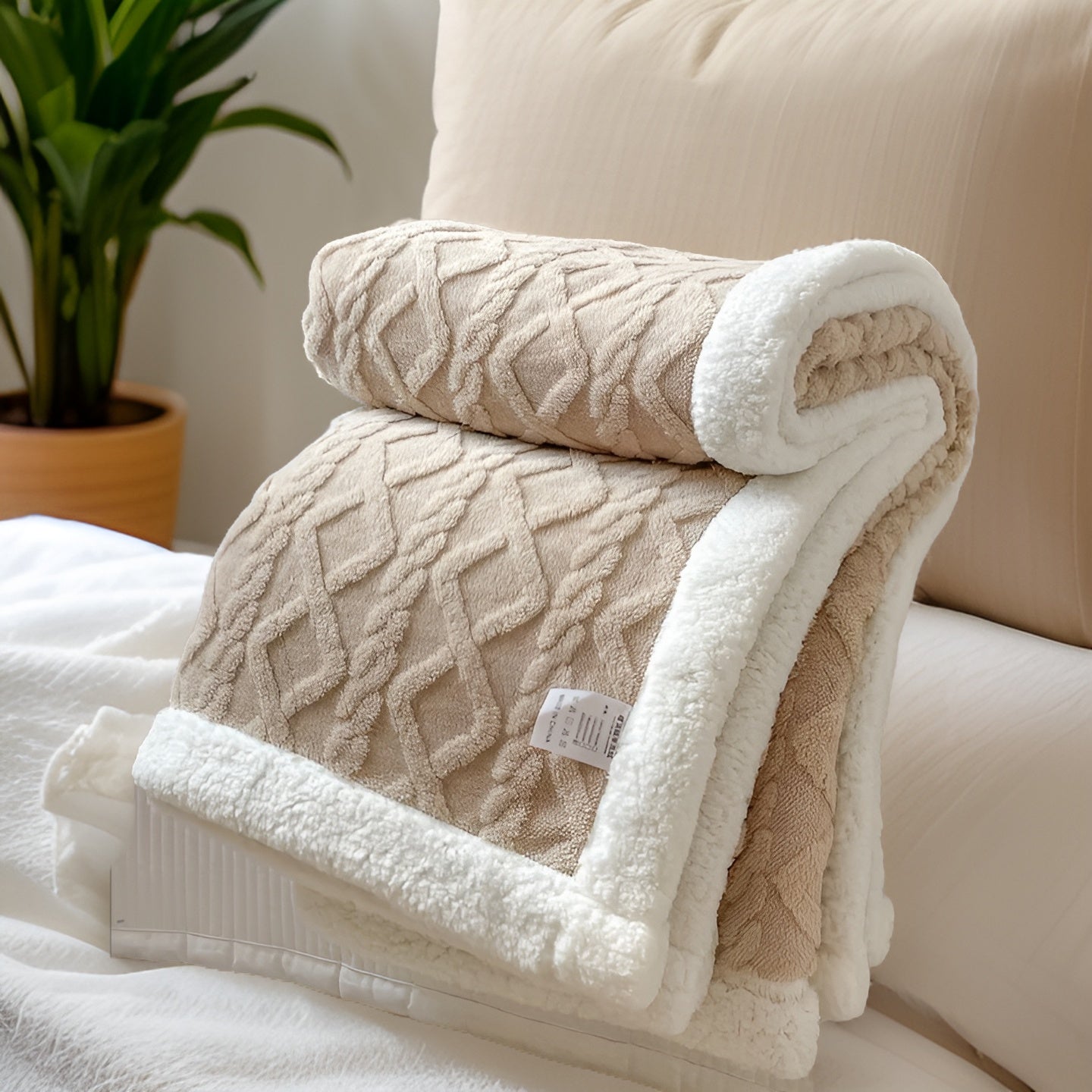 Fleecedeken Tweezijdig Polyester Grijs Wit Bank Bed Warm Deken 100x150 150x200 200x230 cm Zacht Plaid Winterdeken Sherpa Deken | Sansoti