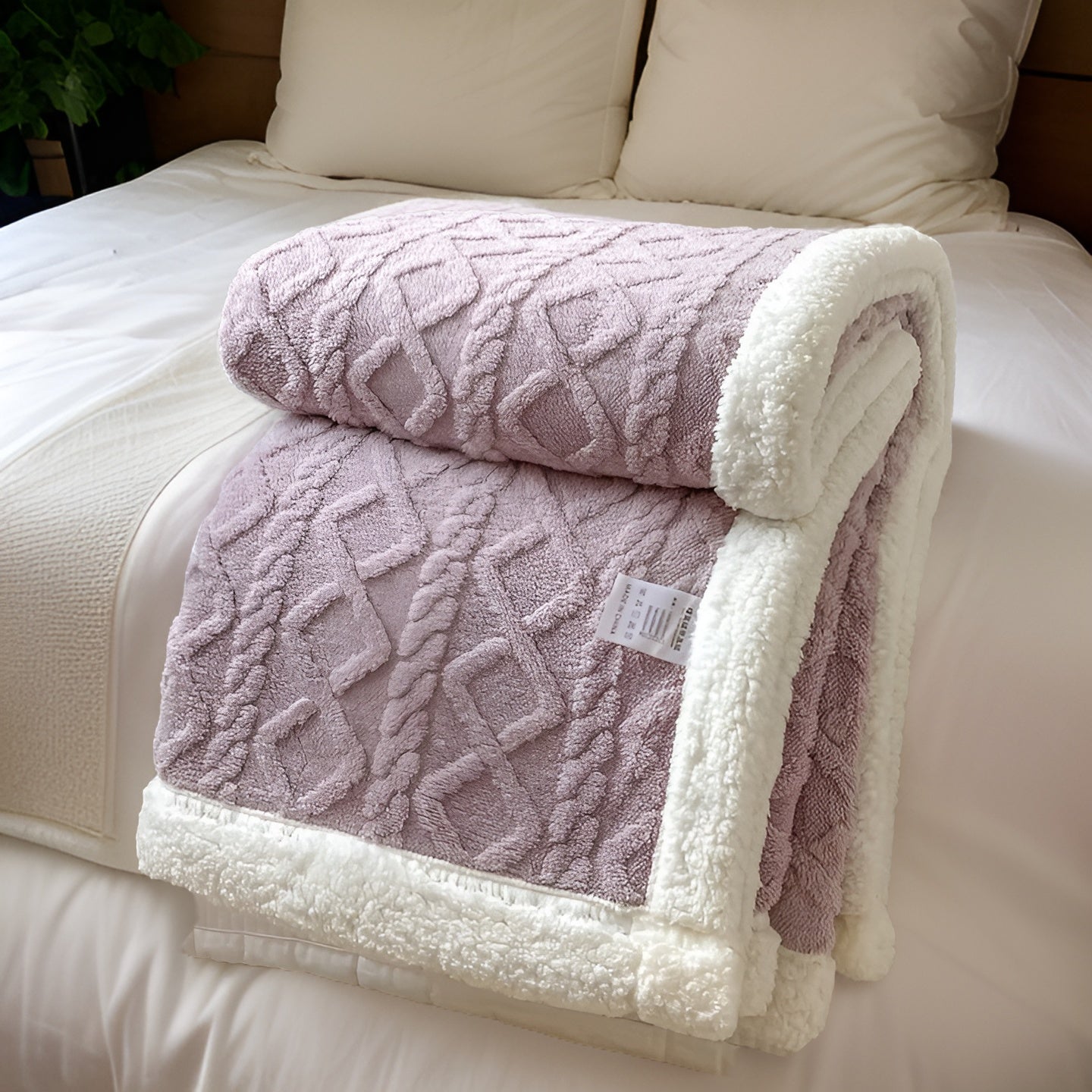 Fleecedeken Tweezijdig Polyester Grijs Wit Bank Bed Warm Deken 100x150 150x200 200x230 cm Zacht Plaid Winterdeken Sherpa Deken | Sansoti