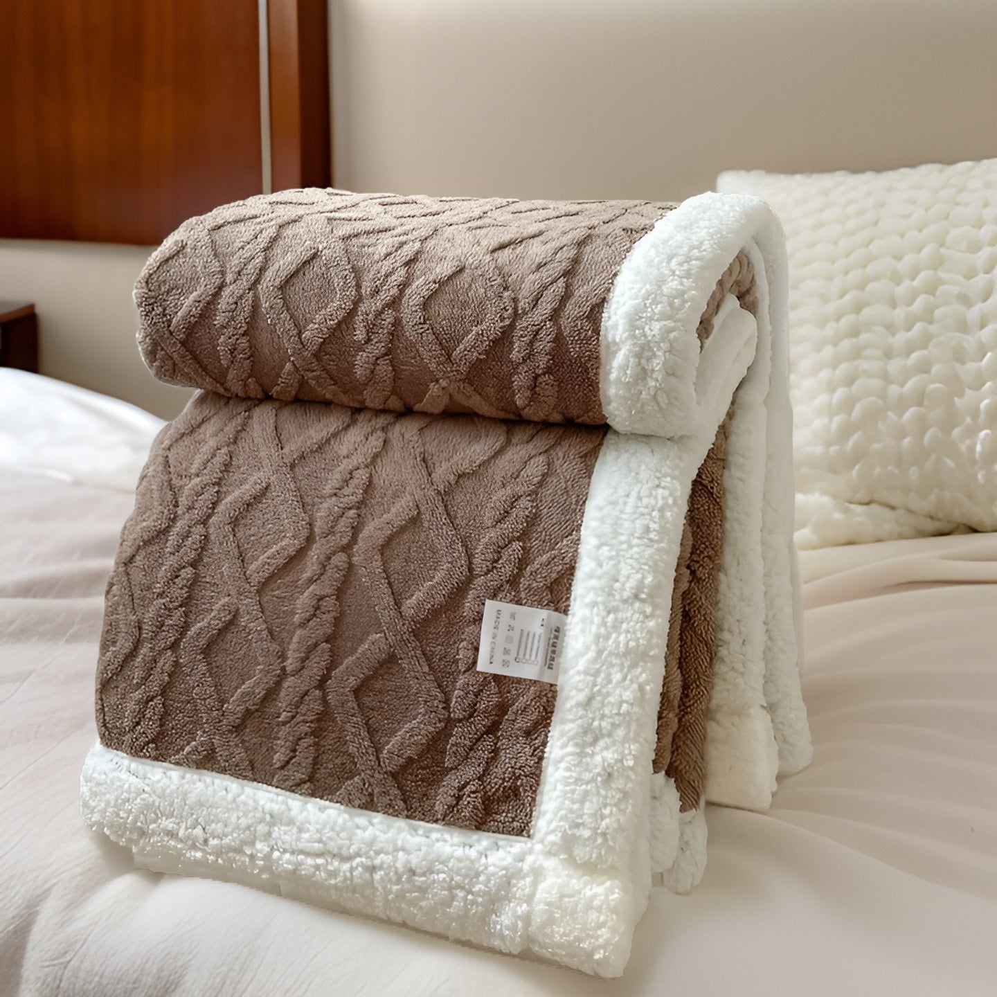 Fleecedeken Tweezijdig Polyester Grijs Wit Bank Bed Warm Deken 100x150 150x200 200x230 cm Zacht Plaid Winterdeken Sherpa Deken | Sansoti