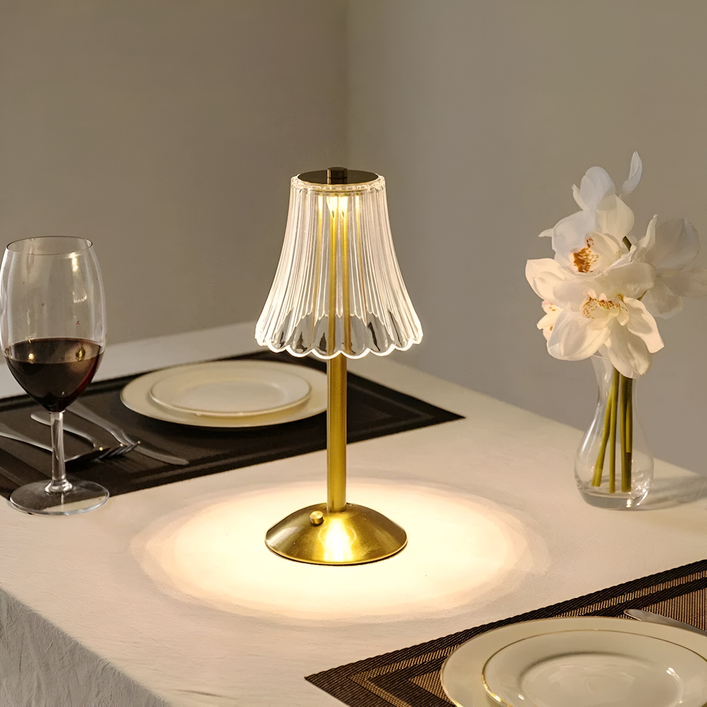 Kabellose Vintage Tischlampe aus Glas – Wiederaufladbare Stimmungsbeleuchtung für Wohn- & Schlafzimmer | Restfield