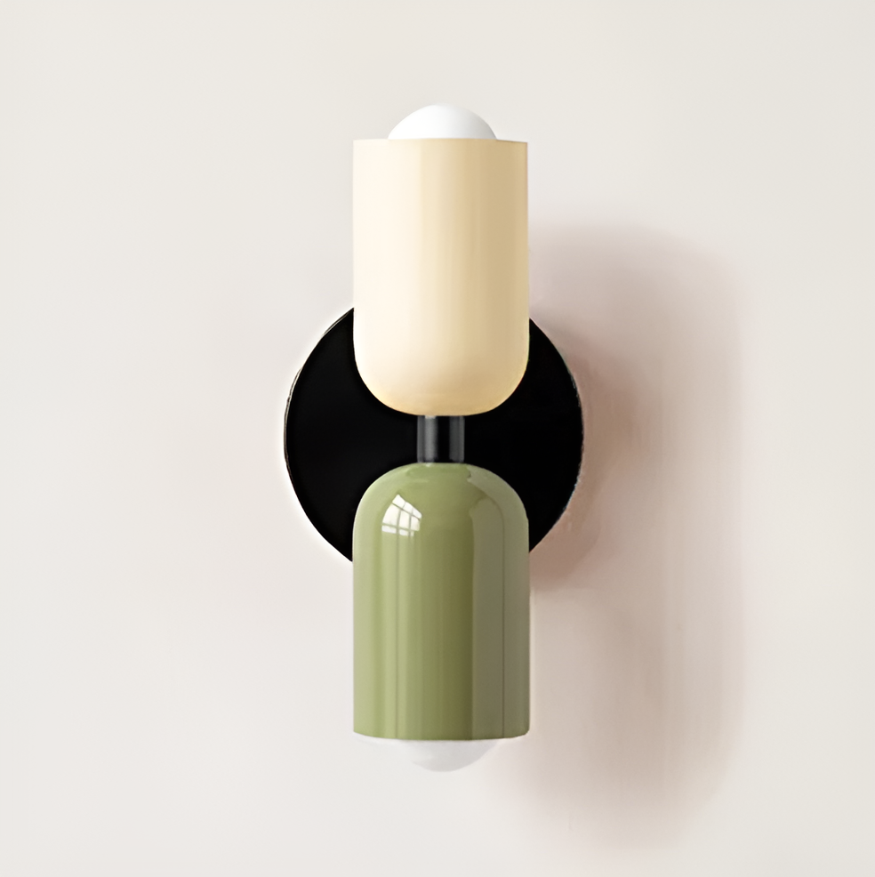 Wandlamp Metaal Kunststof Dubbelzijdig Rood Beige Wandverlichting Binnen LED E27 Slaapkamer Woonkamer Design Lamp | Sansoti