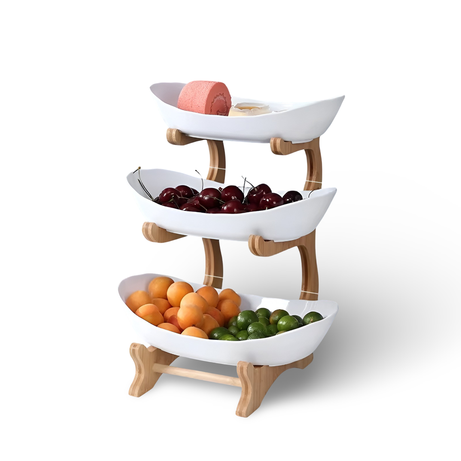 Obstkorb 3 Etagen Holzständer Mit Schalen Küchen Organizer | Restfield