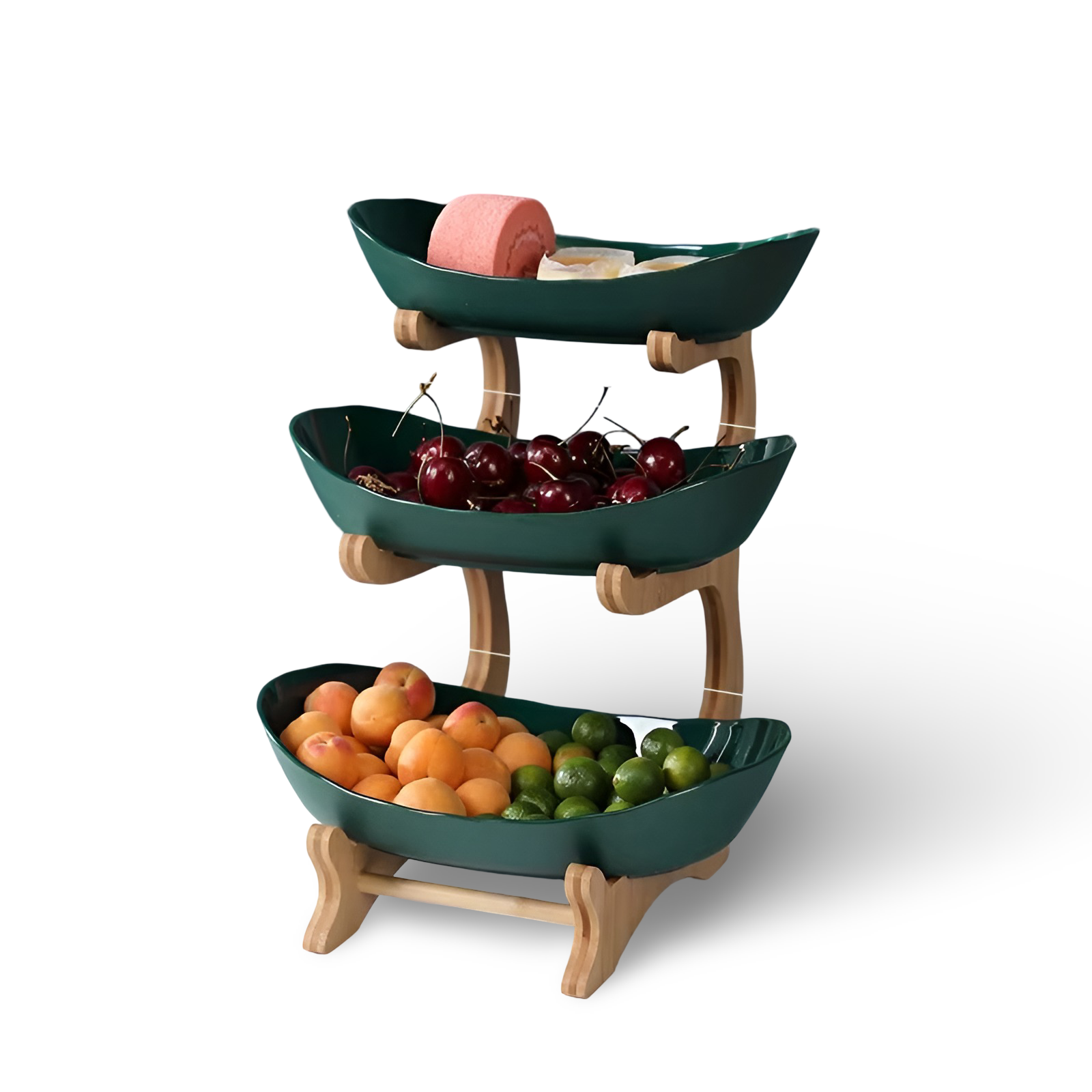 Obstkorb 3 Etagen Holzständer Mit Schalen Küchen Organizer | Restfield