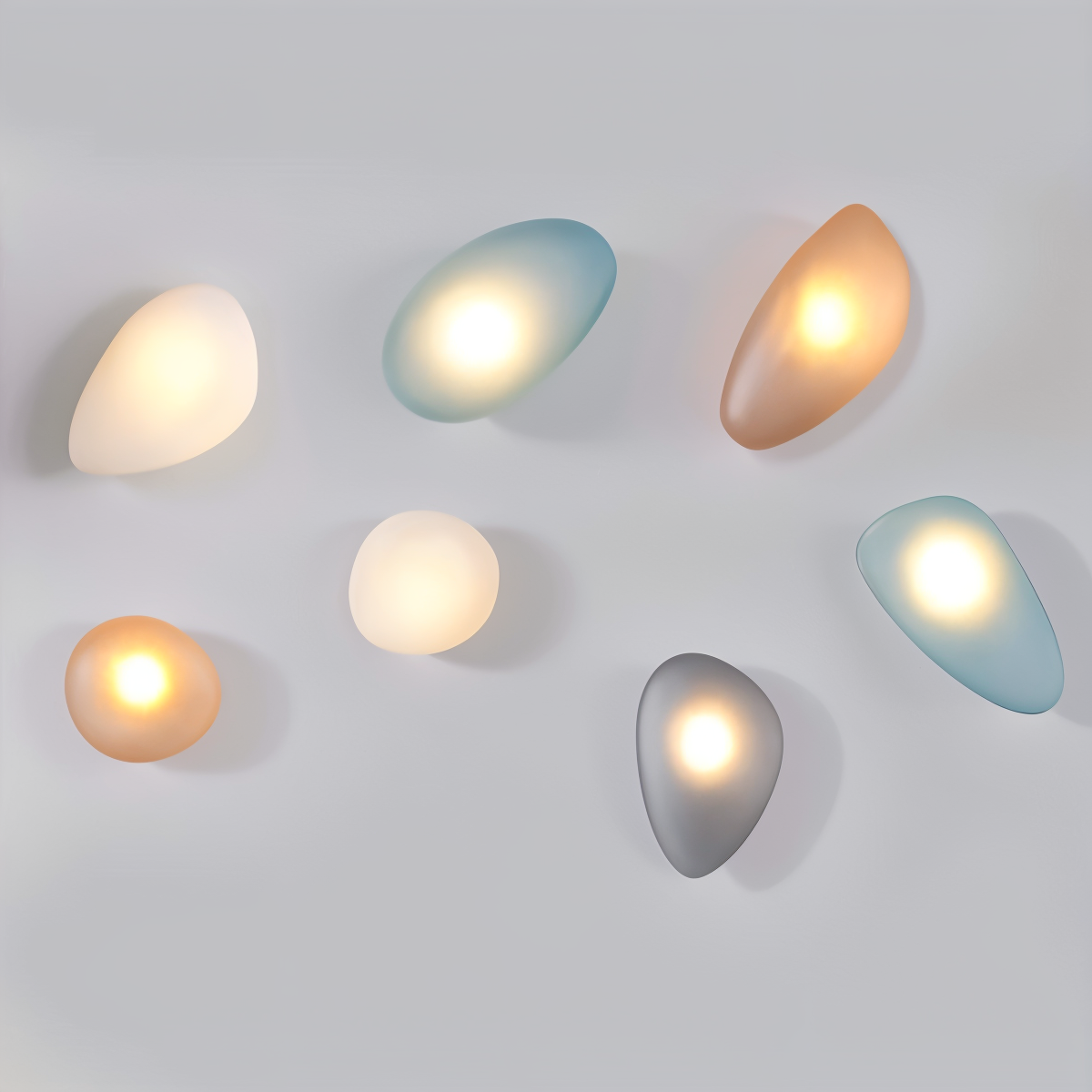Glas-Wandleuchte LED Warmes Licht Metallrand Wohnzimmer Schlafzimmer Flur Skandinavisches Design Modernes Interieur | Sansoti