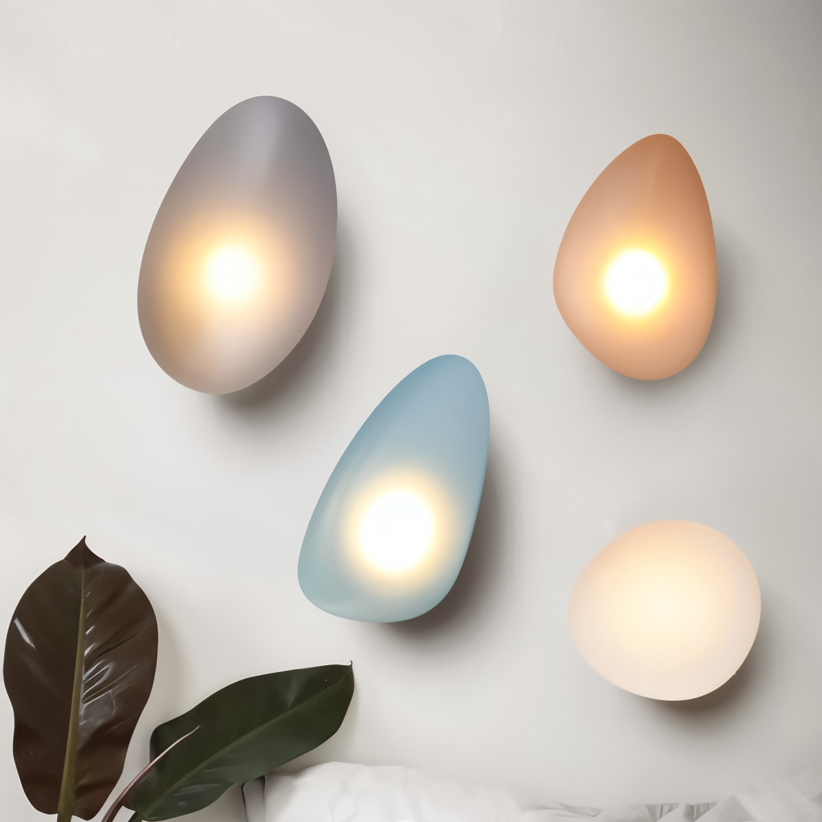 Glas-Wandleuchte LED Warmes Licht Metallrand Wohnzimmer Schlafzimmer Flur Skandinavisches Design Modernes Interieur | Sansoti