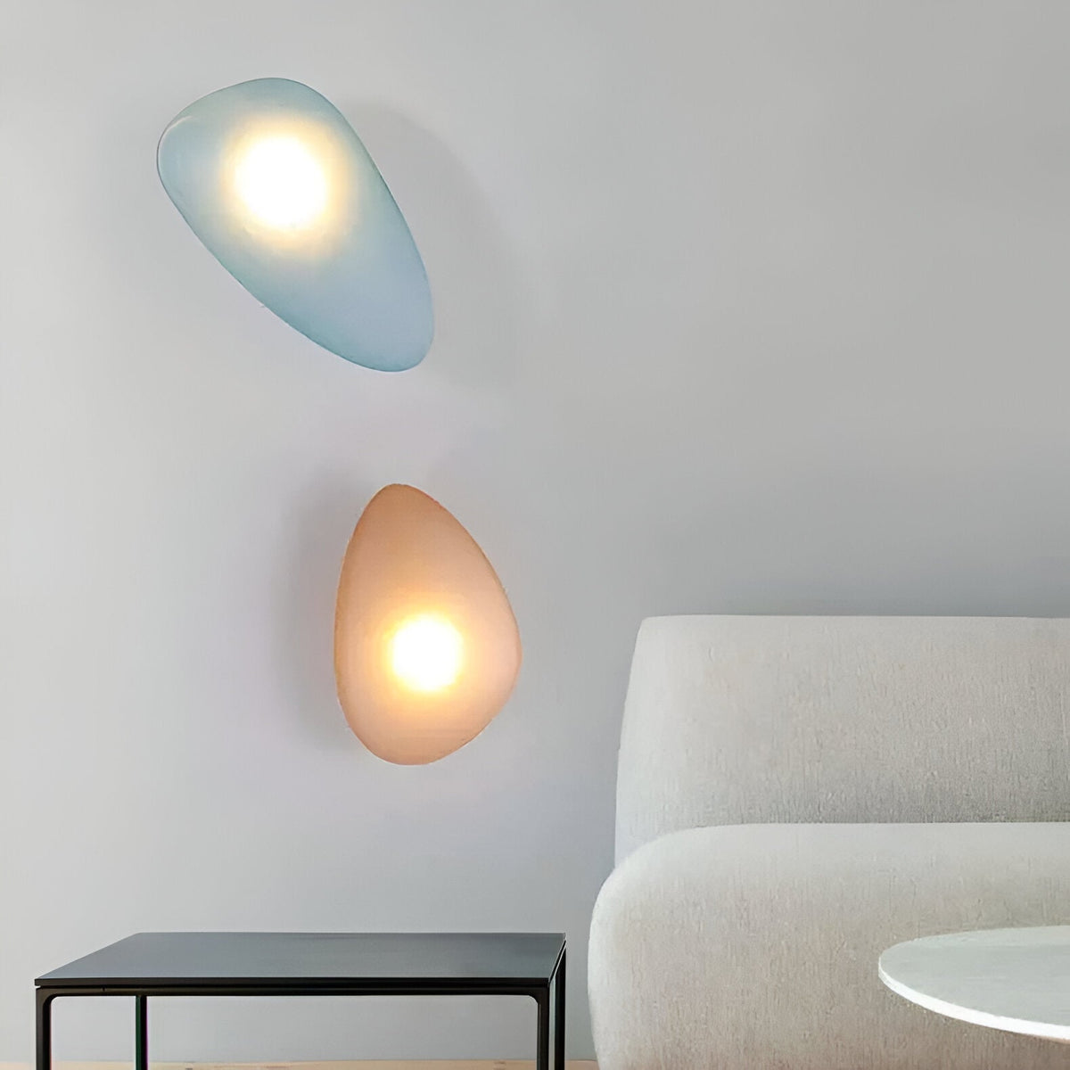 Glas-Wandleuchte LED Warmes Licht Metallrand Wohnzimmer Schlafzimmer Flur Skandinavisches Design Modernes Interieur | Sansoti