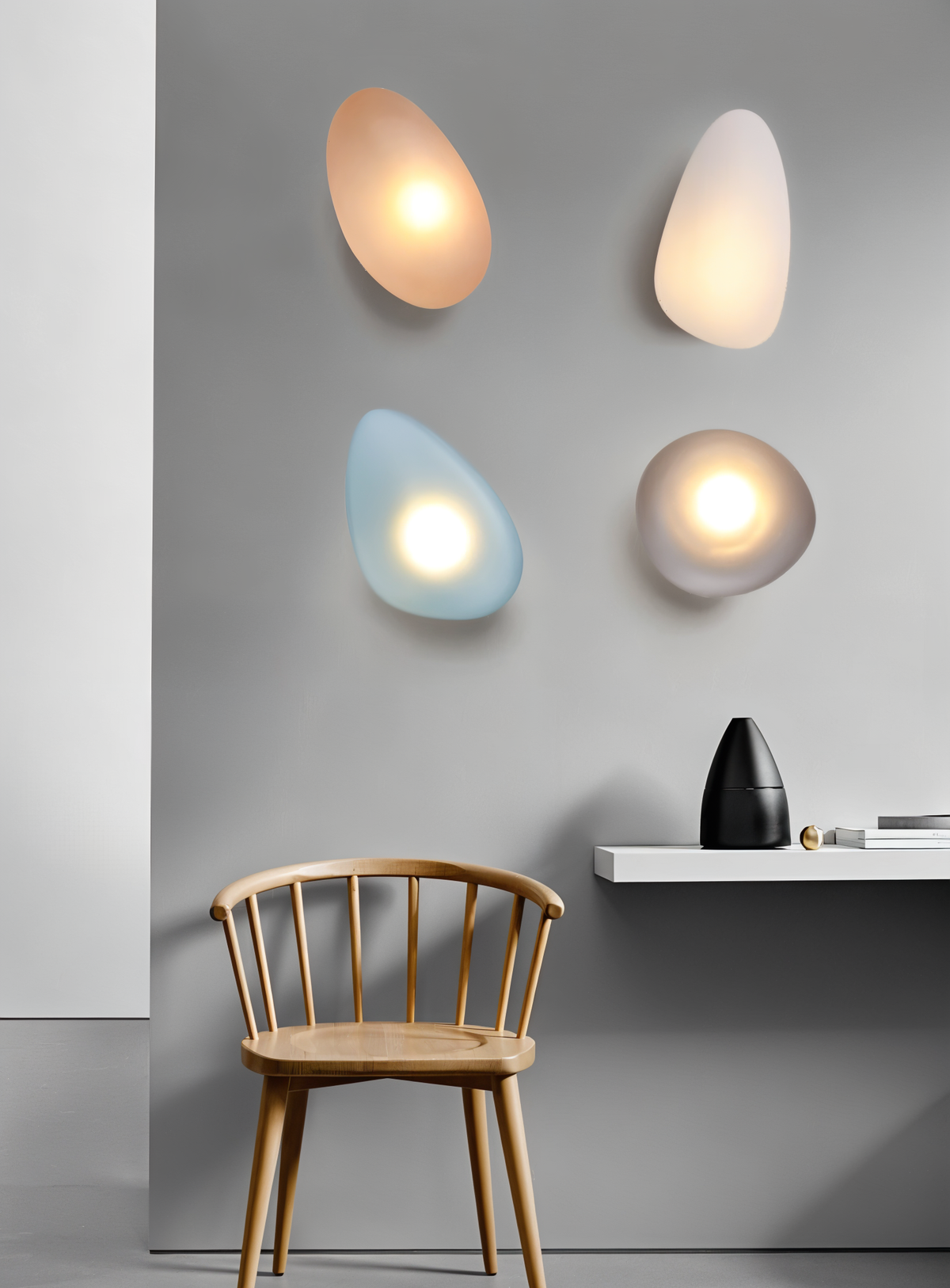 Glas-Wandleuchte LED Warmes Licht Metallrand Wohnzimmer Schlafzimmer Flur Skandinavisches Design Modernes Interieur | Sansoti