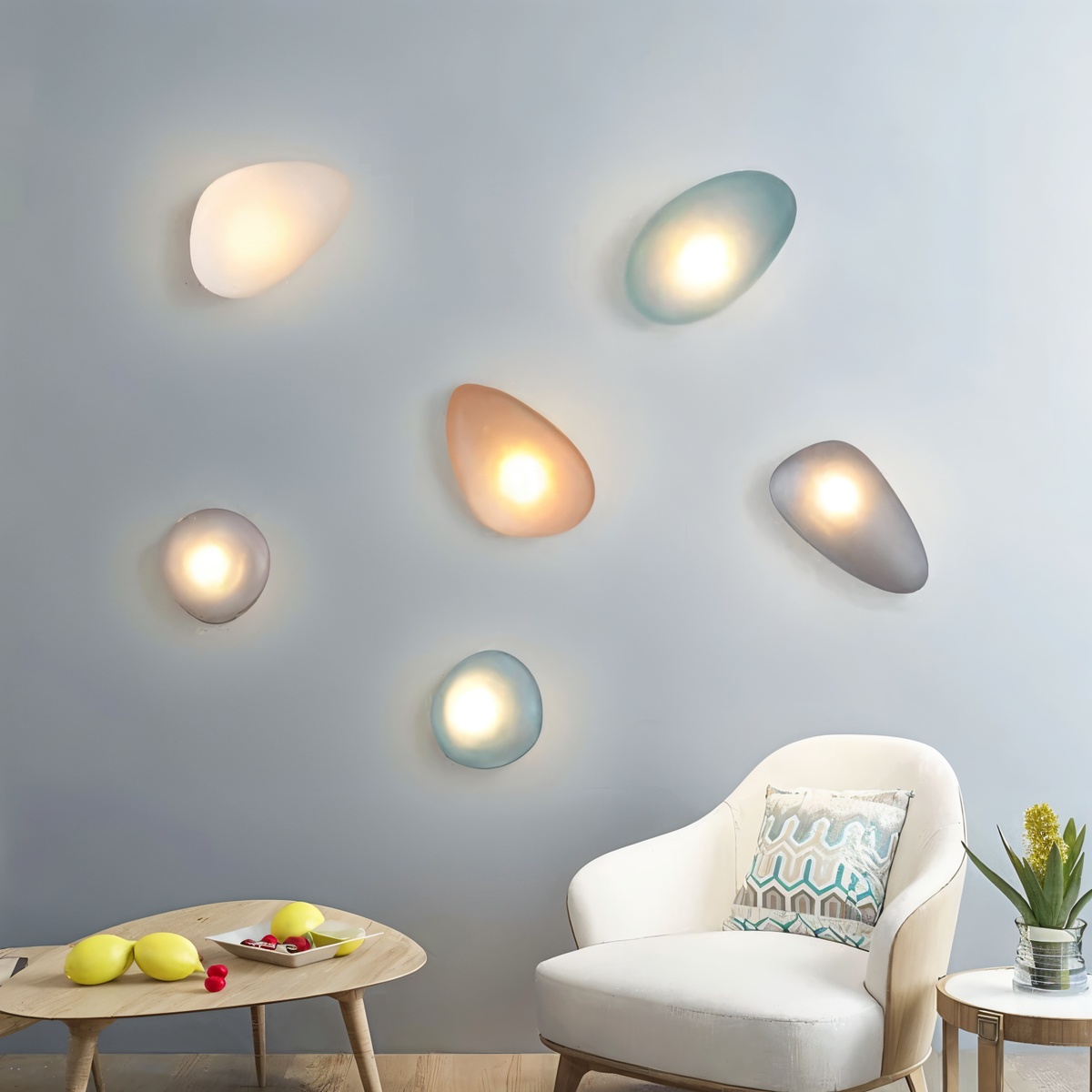 Glas-Wandleuchte LED Warmes Licht Metallrand Wohnzimmer Schlafzimmer Flur Skandinavisches Design Modernes Interieur | Sansoti