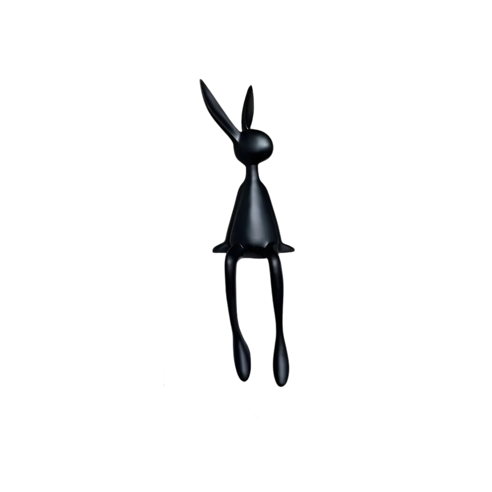 Statue décorative lapin assis en résine noir blanc bleu 18cm 50cm décoration salon | Restfield