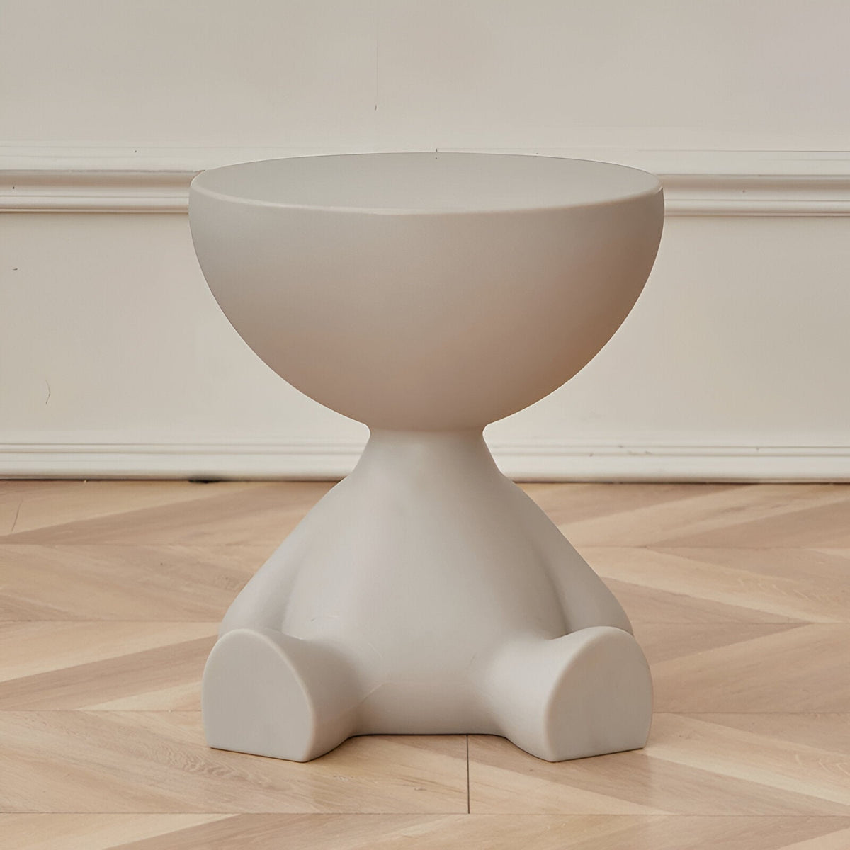 Round Side Table Plastic 37x41cm Compact Coffee Table Living Room Modern Scandinavian Design Black White | Sansoti