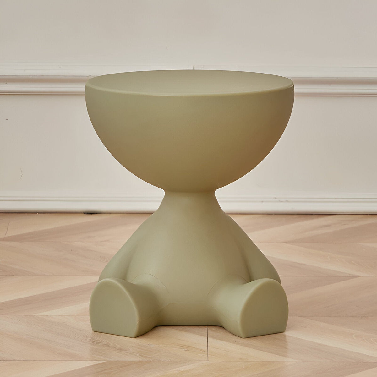 Round Side Table Plastic 37x41cm Compact Coffee Table Living Room Modern Scandinavian Design Black White | Sansoti