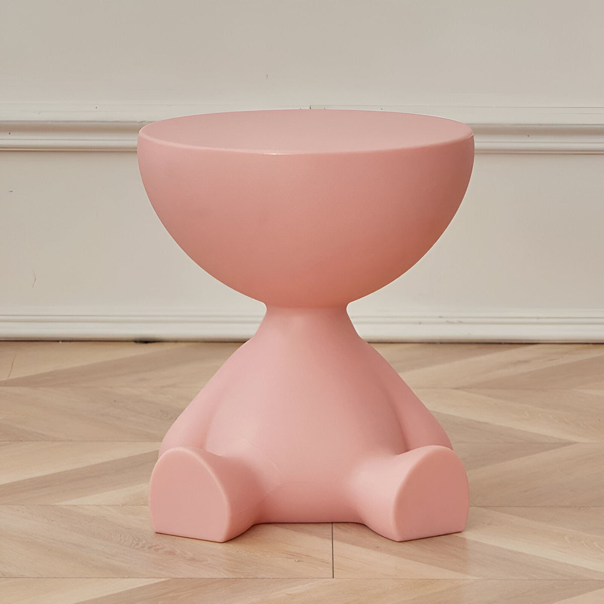 Round Side Table Plastic 37x41cm Compact Coffee Table Living Room Modern Scandinavian Design Black White | Sansoti