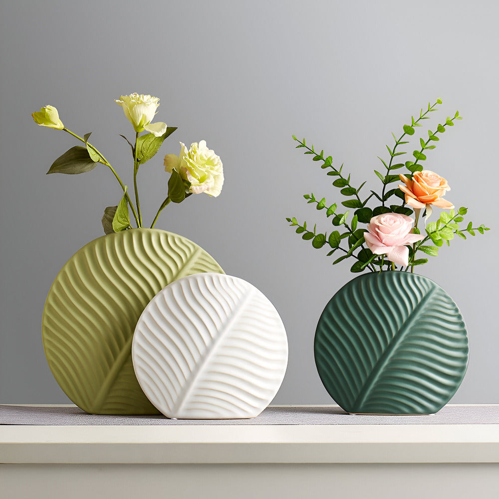 Ceramic Decorative Vase 20cm Handmade Matte Scandinavian Design for Dried Flowers and Natural Flowers | Sansoti
