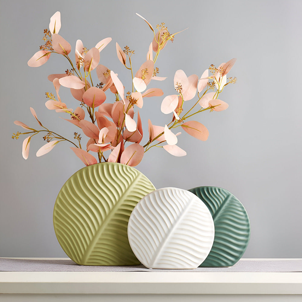 Ceramic Decorative Vase 20cm Handmade Matte Scandinavian Design for Dried Flowers and Natural Flowers | Sansoti