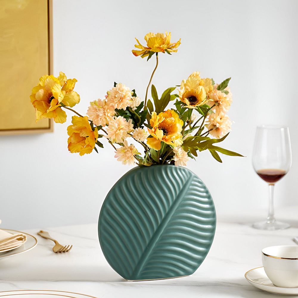 Ceramic Decorative Vase 20cm Handmade Matte Scandinavian Design for Dried Flowers and Natural Flowers | Sansoti