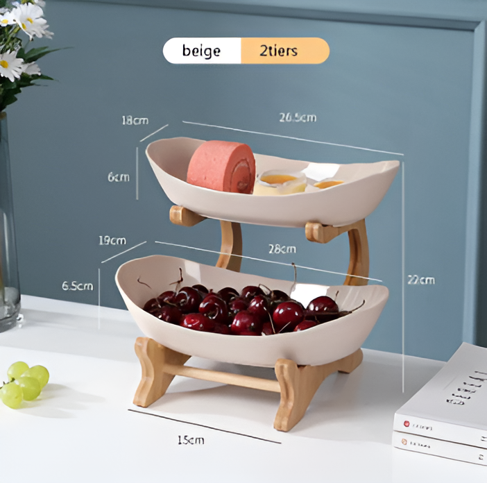 Obstkorb 3 Etagen Holzständer Mit Schalen Küchen Organizer | Restfield