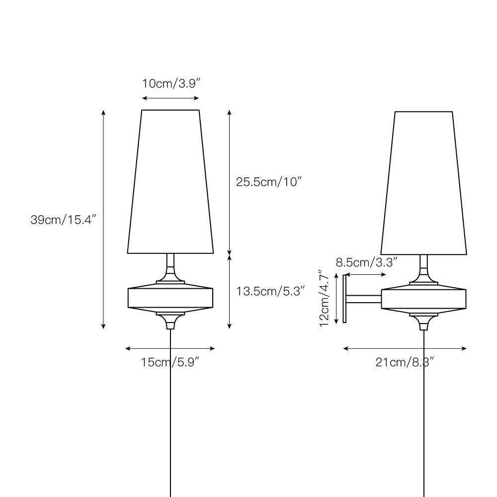 Applique Murale Design avec Prise en Bois et Laiton – Éclairage Naturel avec Abat-jour en Tissu 1 ou 2 Points Lumineux | Restfield