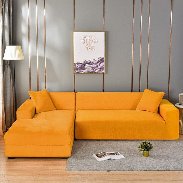 Elastic Velvet Sofa Cover Full Protection for Sofa Frame Universal Fit Soft Stylish Living Room | Sansoti