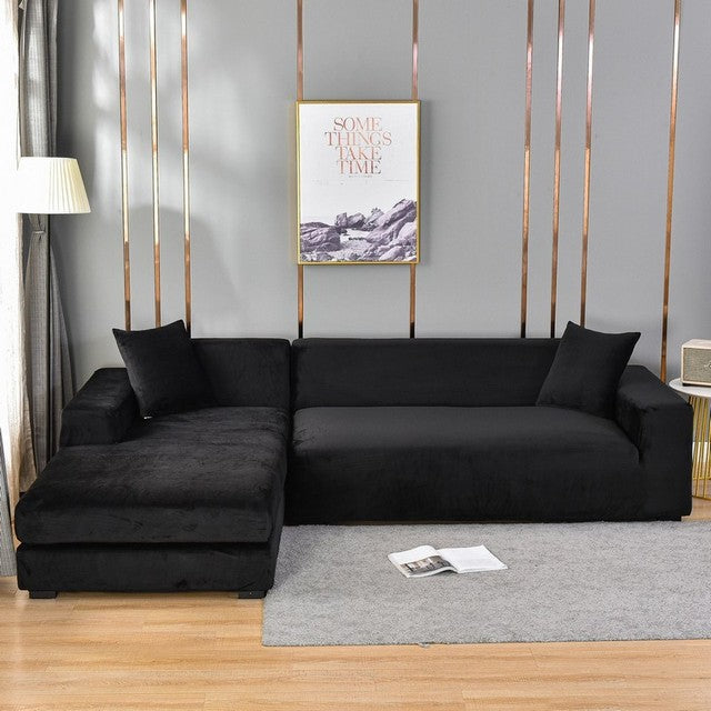 Elastic Velvet Sofa Cover Full Protection for Sofa Frame Universal Fit Soft Stylish Living Room | Sansoti