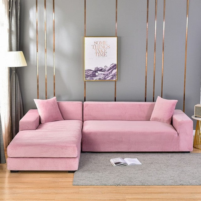 Elastic Velvet Sofa Cover Full Protection for Sofa Frame Universal Fit Soft Stylish Living Room | Sansoti