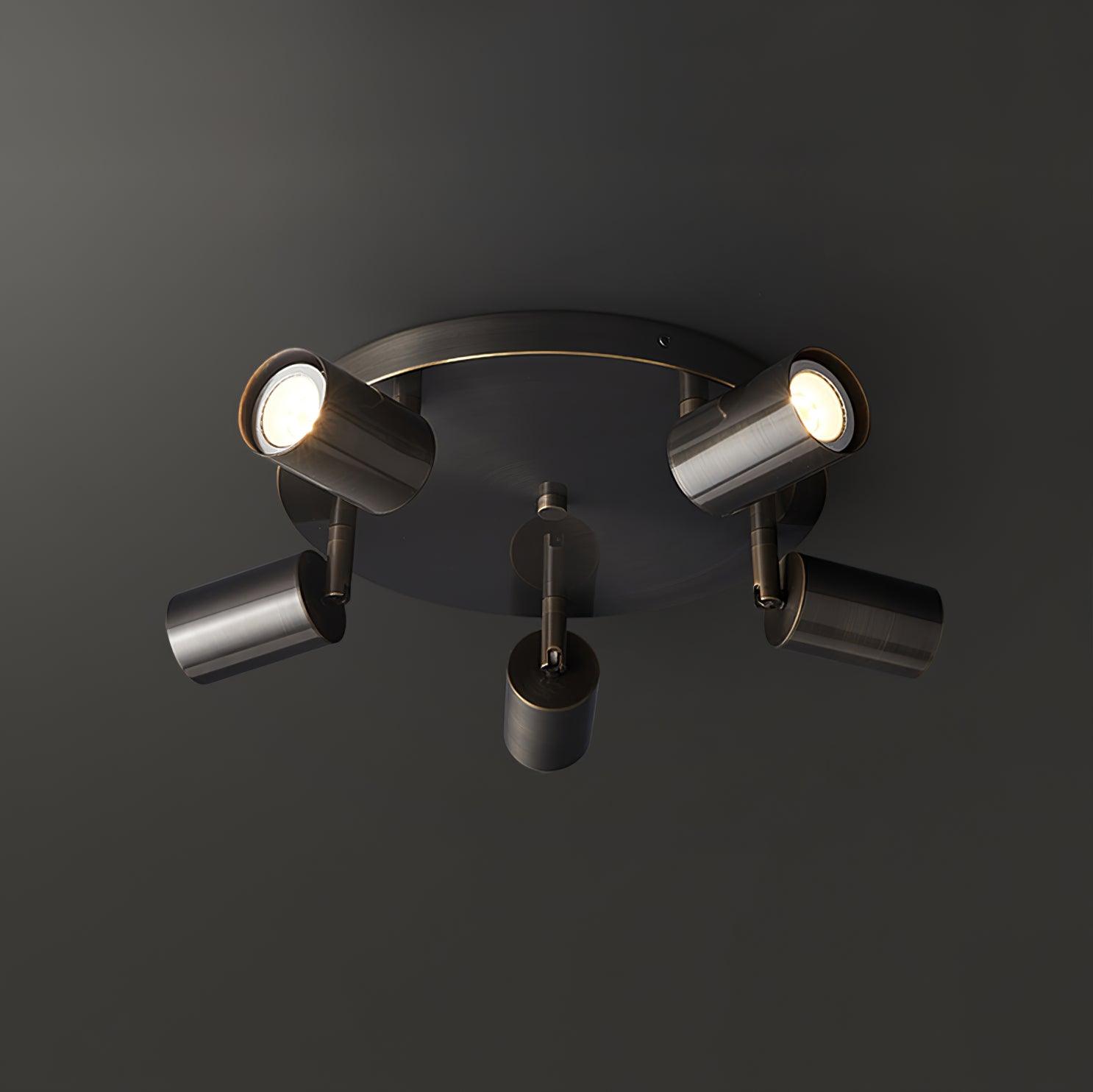 Plafondlamp Metalen Vloerlamp met Messing Afwerking Industriële Kroonluchter 3 of 5 Lichtpunten GU10 Fitting 25W per Lamp Moderne Hanglamp Koperkleur Zwart | Sansoti