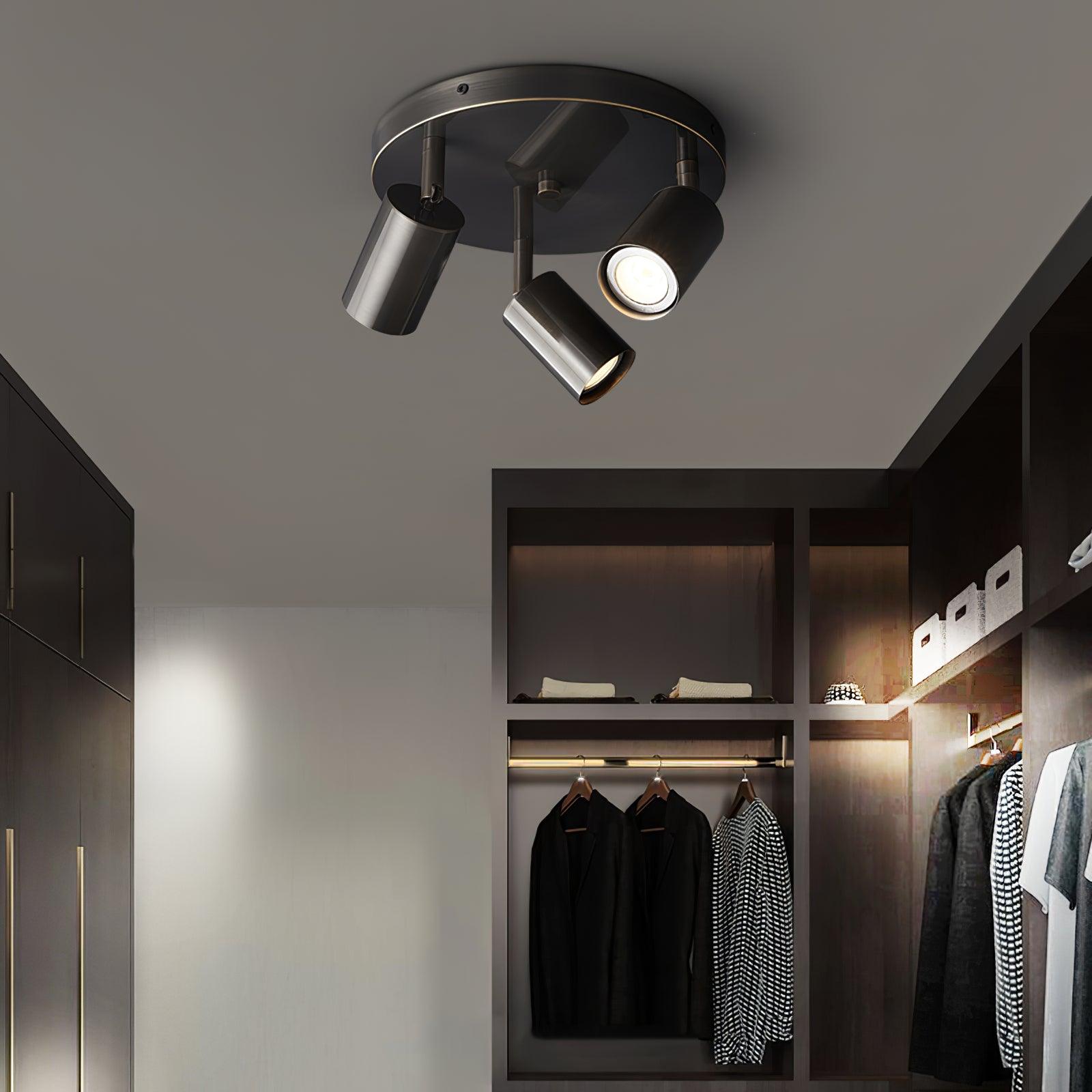 Plafondlamp Metalen Vloerlamp met Messing Afwerking Industriële Kroonluchter 3 of 5 Lichtpunten GU10 Fitting 25W per Lamp Moderne Hanglamp Koperkleur Zwart | Sansoti