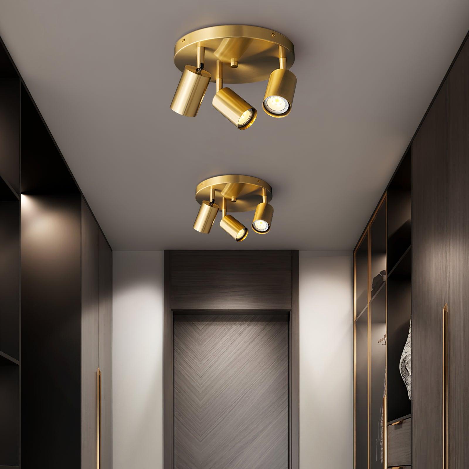 Plafondlamp Metalen Vloerlamp met Messing Afwerking Industriële Kroonluchter 3 of 5 Lichtpunten GU10 Fitting 25W per Lamp Moderne Hanglamp Koperkleur Zwart | Sansoti