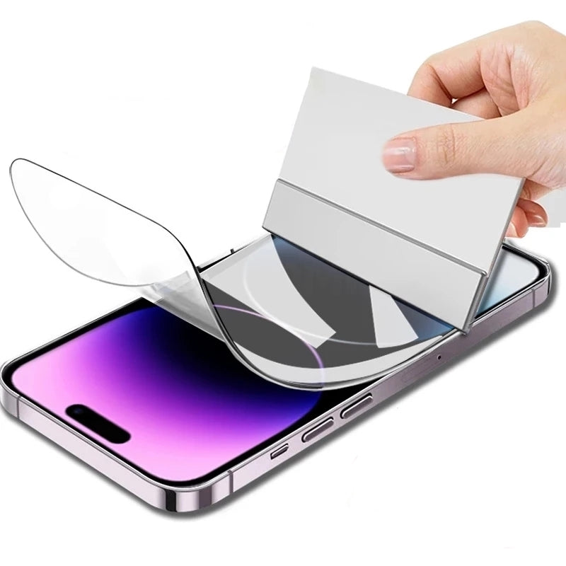 Hydrogel-Displayschutz für das iPhone, randlos, transparent, flexibel, kratzfest, mit Face-ID-Unterstützung | Sansoti