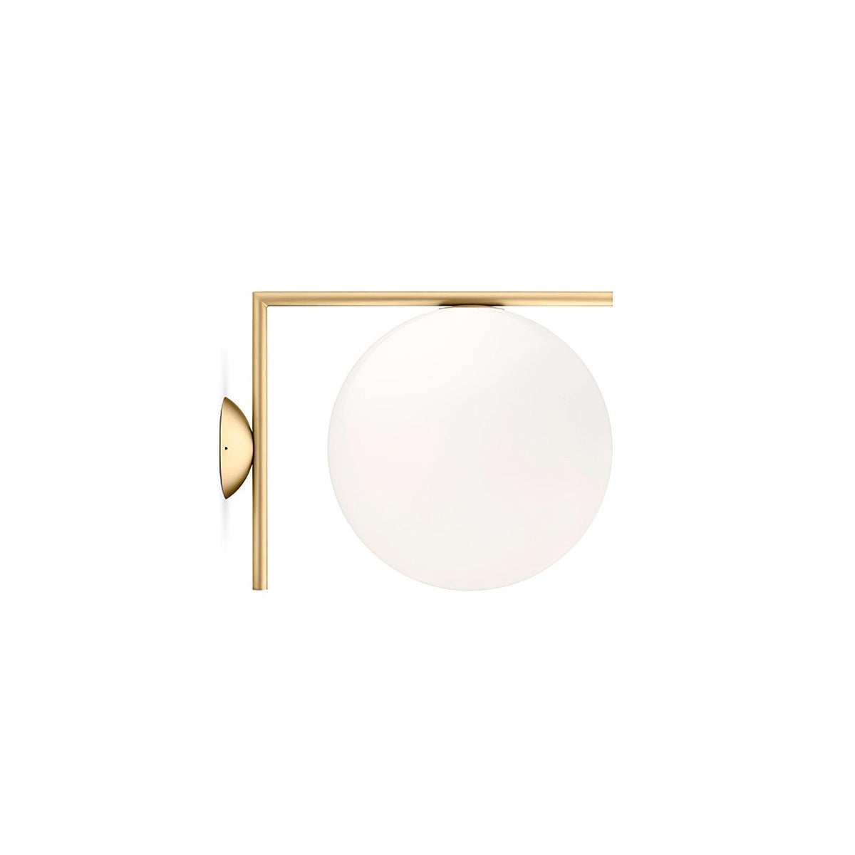 Applique en verre soufflé boule opaline, éclairage minimaliste noir et or, design scandinave, lumière d’ambiance | Sansoti