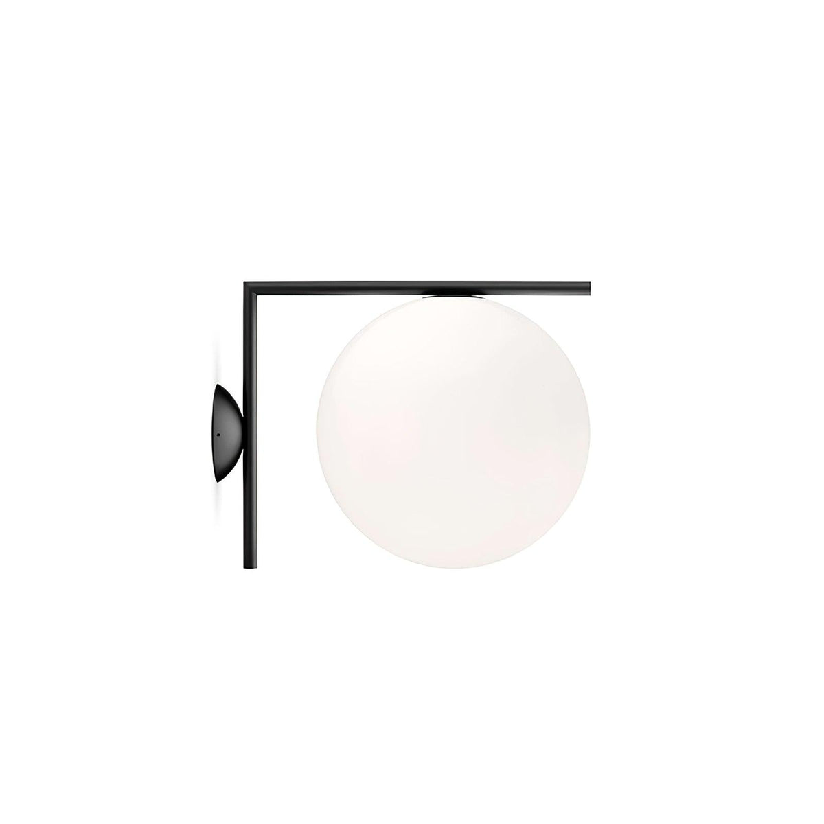 Applique en verre soufflé boule opaline, éclairage minimaliste noir et or, design scandinave, lumière d’ambiance | Sansoti
