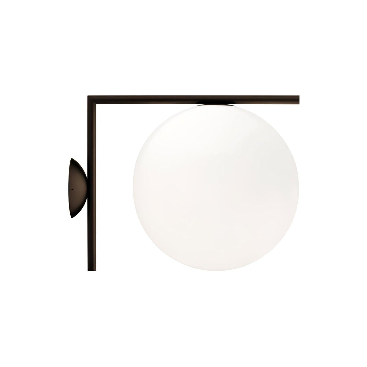 Applique en verre soufflé boule opaline, éclairage minimaliste noir et or, design scandinave, lumière d’ambiance | Sansoti