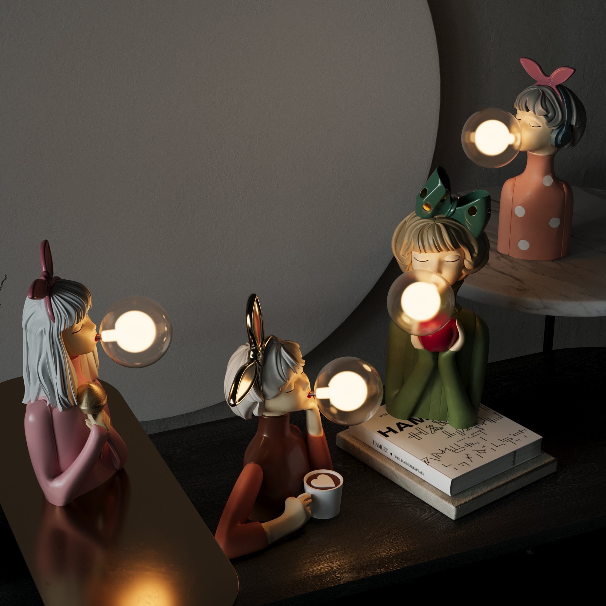 Lampe de Table Design Moderne Résine Verre Décorative Éclairage d'Ambiance Bureau Table de Nuit | Restfield