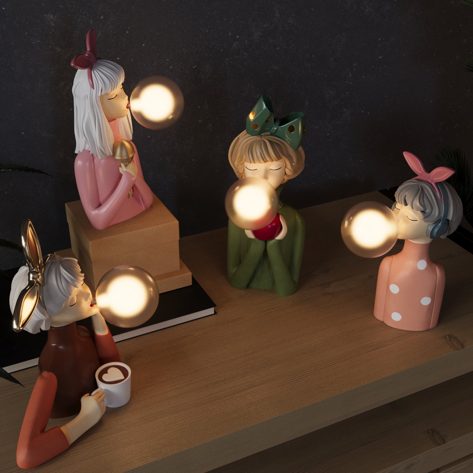 Lampe de Table Design Moderne Résine Verre Décorative Éclairage d'Ambiance Bureau Table de Nuit | Restfield