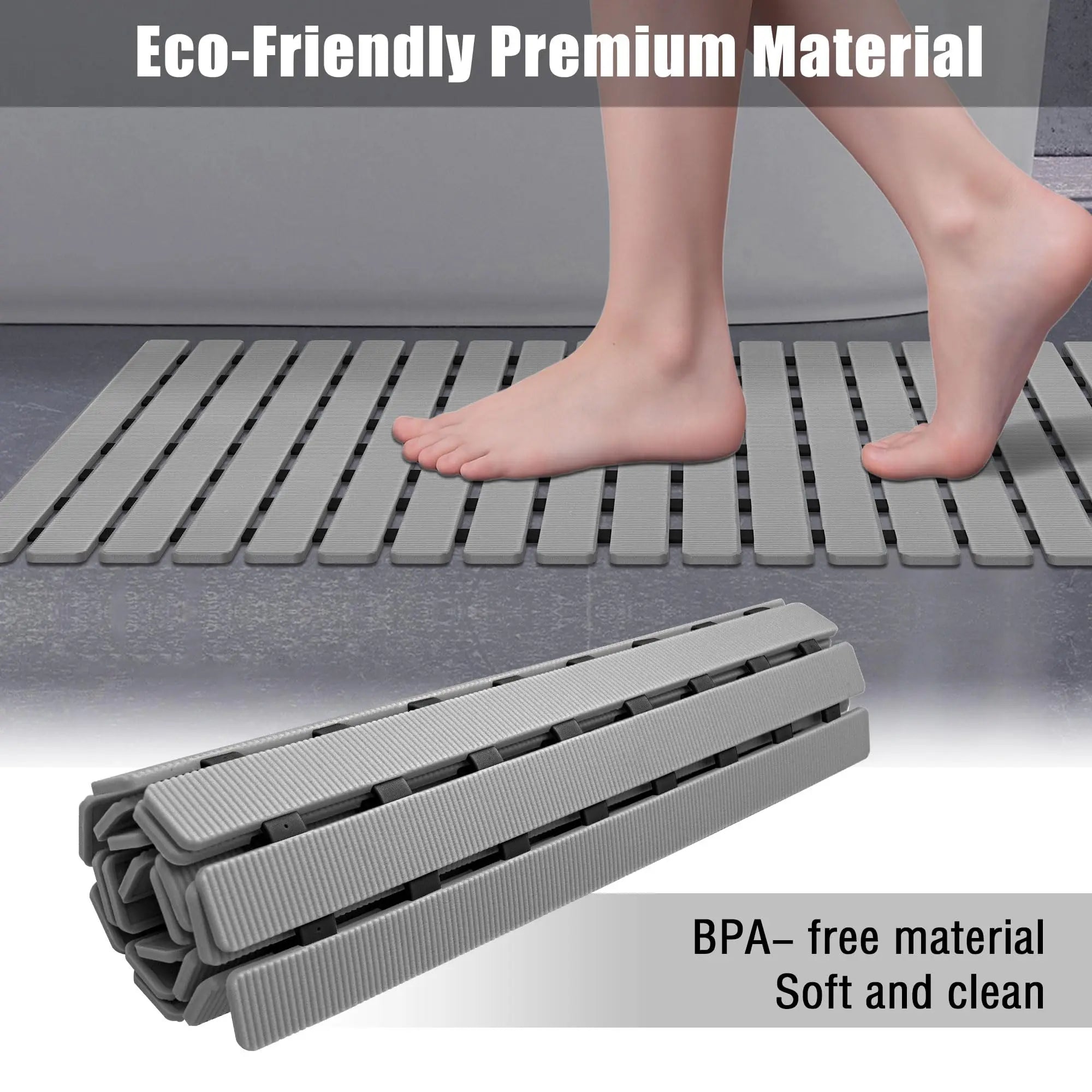 Antislip Badmat met Zuignappen en Drainagegaten 40×63 cm voor Veilig Douchen | Sansoti