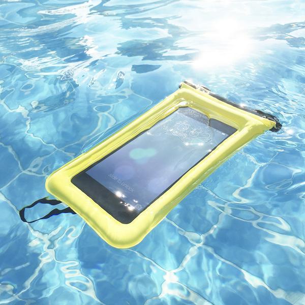 Waterdichte Drijvende Smartphonehoes – Touwtje – Universeel – Bescherming tot 30m Diepte – Zwemmen Snorkelen Strand – Geel Roze Oranje Blauw Groen | Sansoti