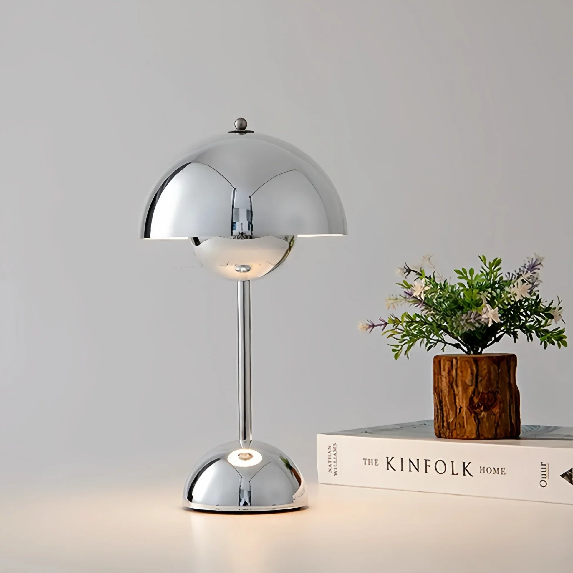 Lampe de Table Rechargeable Dimmable LED 3W Sans Fil Chrome 30cm Éclairage d'Ambiance Moderne | Restfield