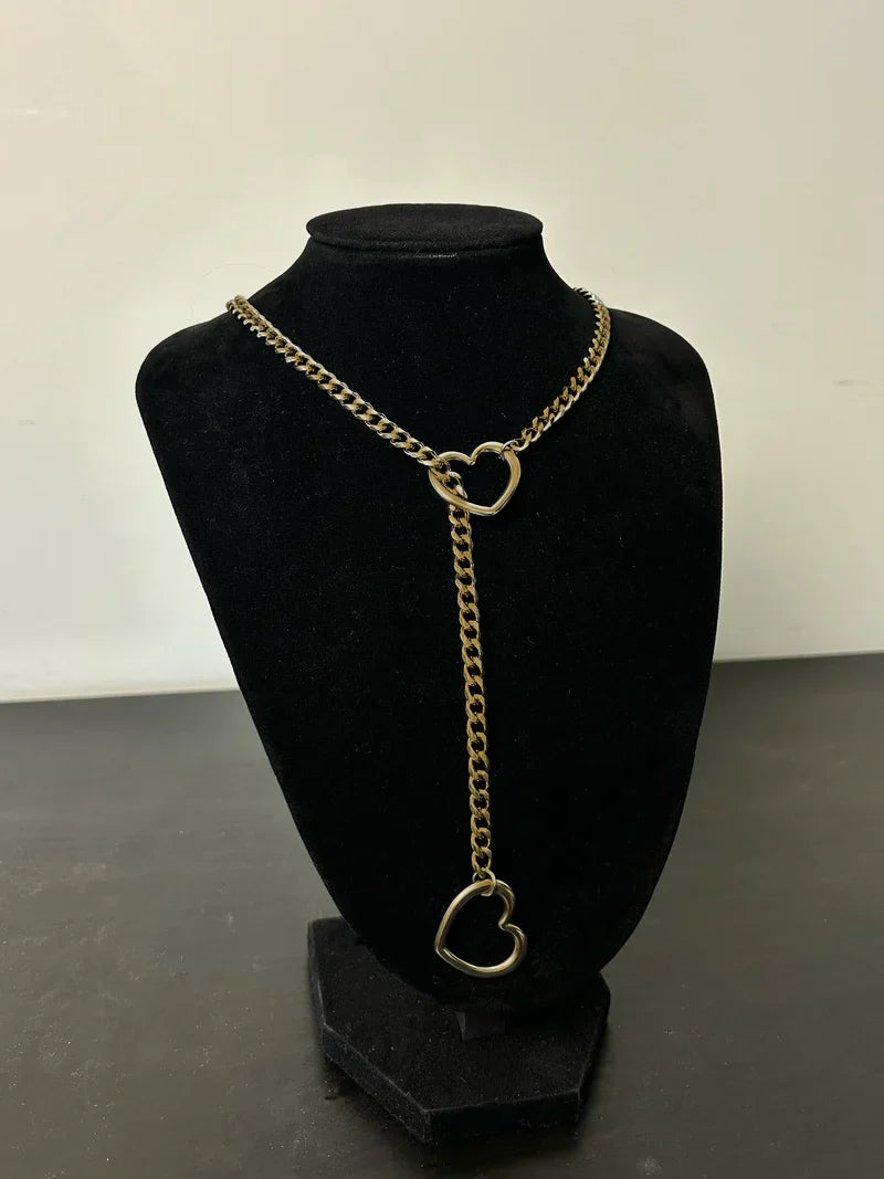 Hartvormige Schakelketting RVS Unisex Handgemaakt Cuban Link 3 Kleuren Lijn Design | Sansoti
