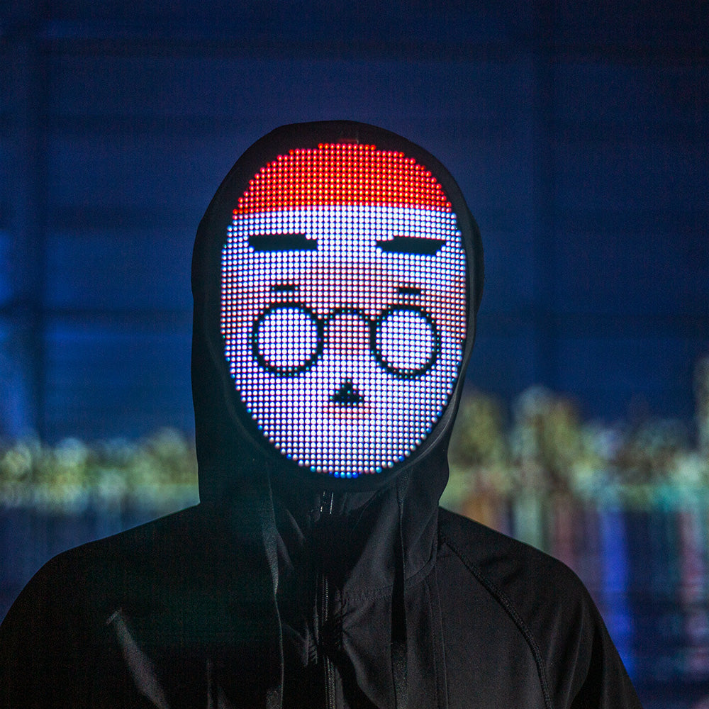 Interactive LED mask with app control, gesture recognition, and light effects for parties, events, and Carnival | Sansoti